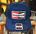 ワッペン付きデニムキャップ CHAMPION