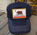 ワッペン付きデニムキャップ CALIFORNIA REPUBLIC