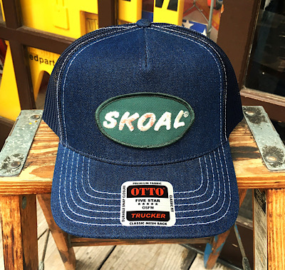 ワッペン付きデニムキャップ