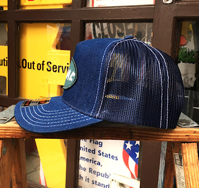 ワッペン付きデニムキャップ