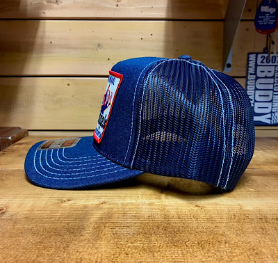 ワッペン付きデニムキャップ