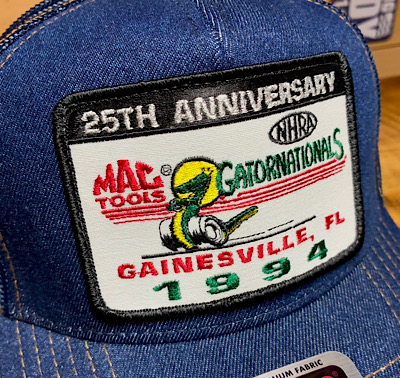 ワッペン付きデニムキャップ