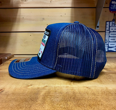 ワッペン付きデニムキャップ