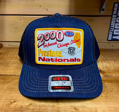 ワッペン付きデニムキャップ