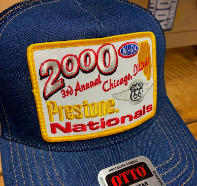 ワッペン付きデニムキャップ