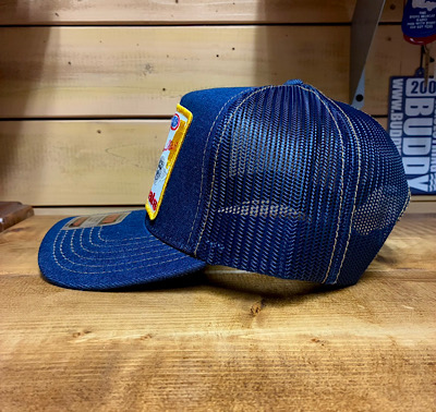 ワッペン付きデニムキャップ