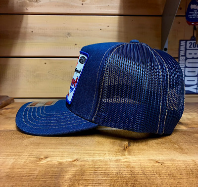 ワッペン付きデニムキャップ