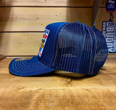 ワッペン付きデニムキャップ