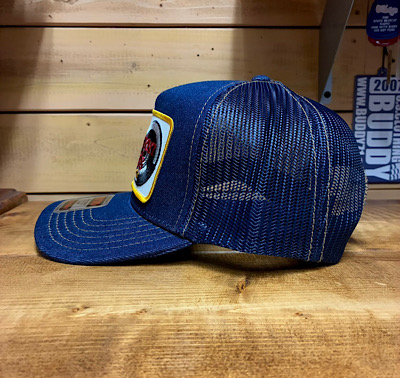 ワッペン付きデニムキャップ