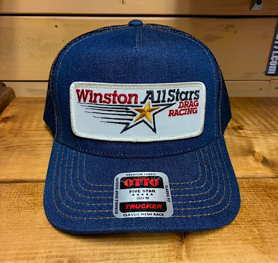 ワッペン付きデニムキャップ