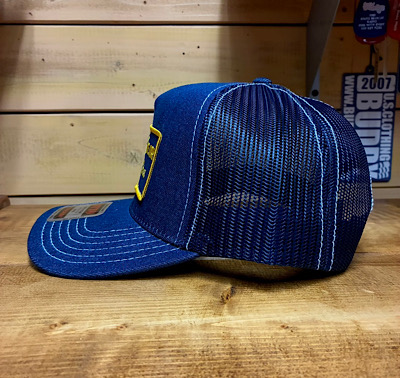 ワッペン付きデニムキャップ