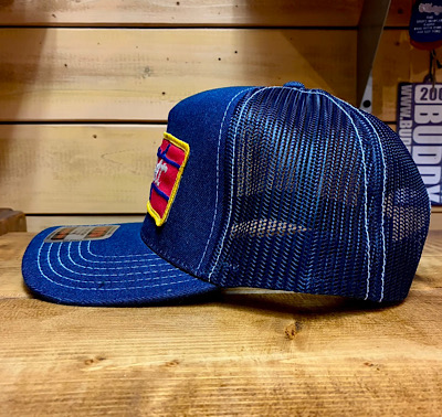 ワッペン付きデニムキャップ