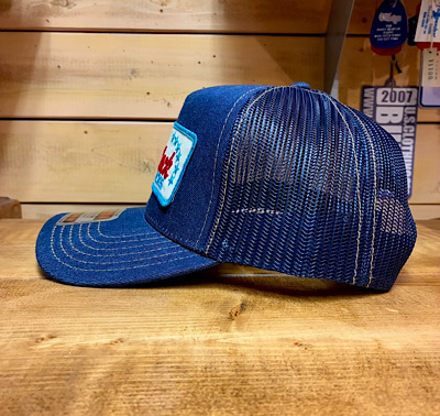 ワッペン付きデニムキャップ