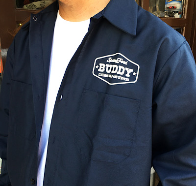 BUDDY オリジナル REDKAP プリント入り ワークーシャツ