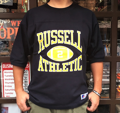 RUSSELL ATHLETIC ラッセルアスレチック フットボールTシャツ ネイビー