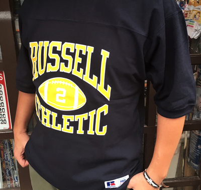 RUSSELL ATHLETIC ラッセルアスレチック フットボールTシャツ ネイビー